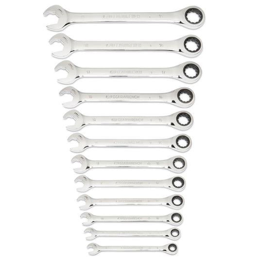 Gearwrench 85597 12 Piece 72-Tooth 12 Point Open End Ratcheting Metric Wrench Set