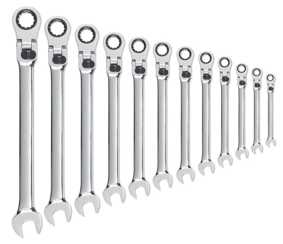 Gearwrench 85698 12 Piece 72-Tooth 12 Point XL Locking Flex Head Ratcheting Combination Metric Wrench Set