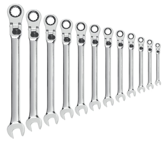 Gearwrench 85698 12 Piece 72-Tooth 12 Point XL Locking Flex Head Ratcheting Combination Metric Wrench Set