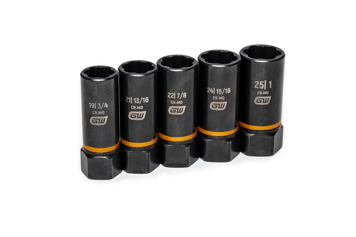 Gearwrench 86070 5 Piece 1/2" Drive Bolt Biter™ Deep Extraction Socket Set