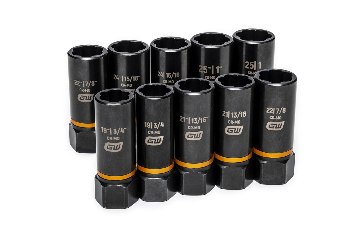 Gearwrench 86071 10 Piece 1/2" Drive Bolt Biter™ Deep Extraction Socket Set