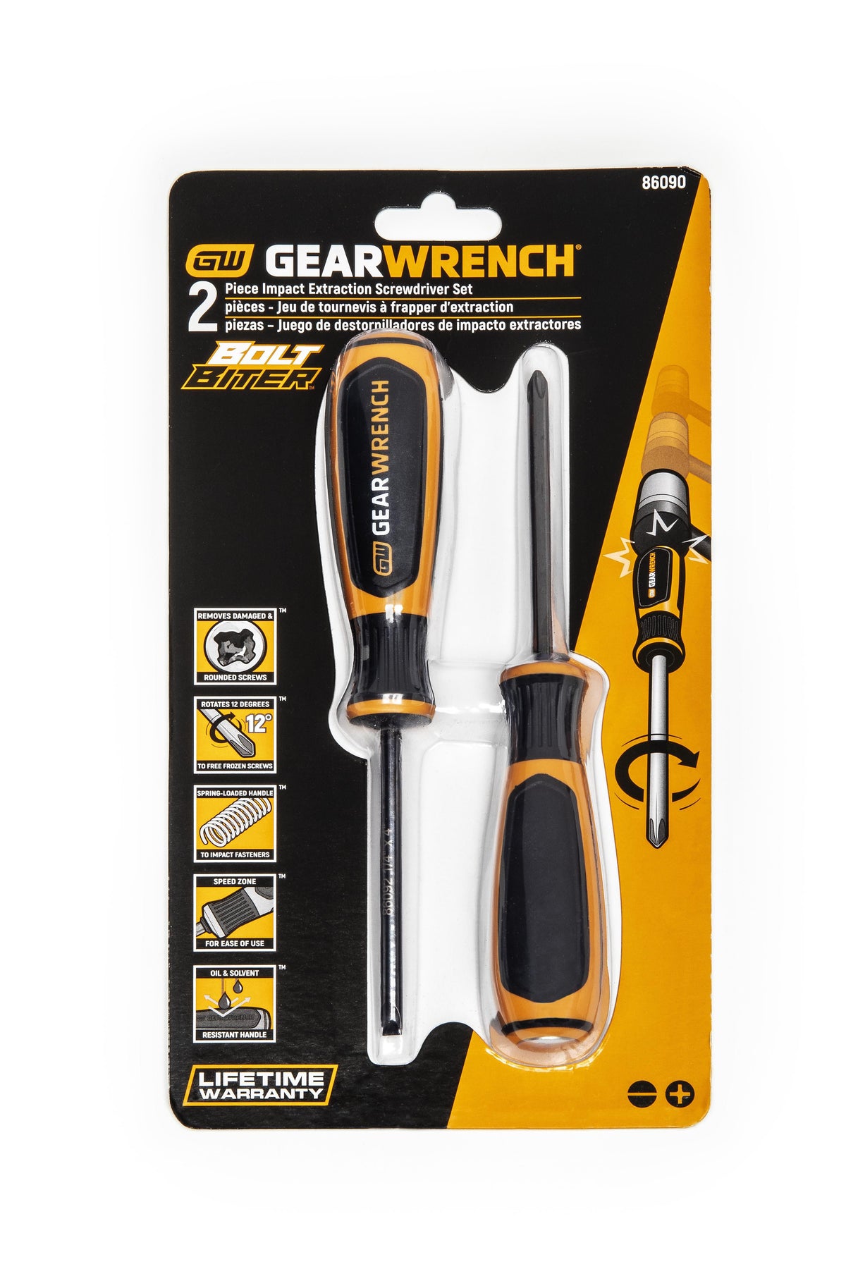 Gearwrench 86090 2 Piece Bolt Biter™ Dual Material Extraction Screwdriver Set