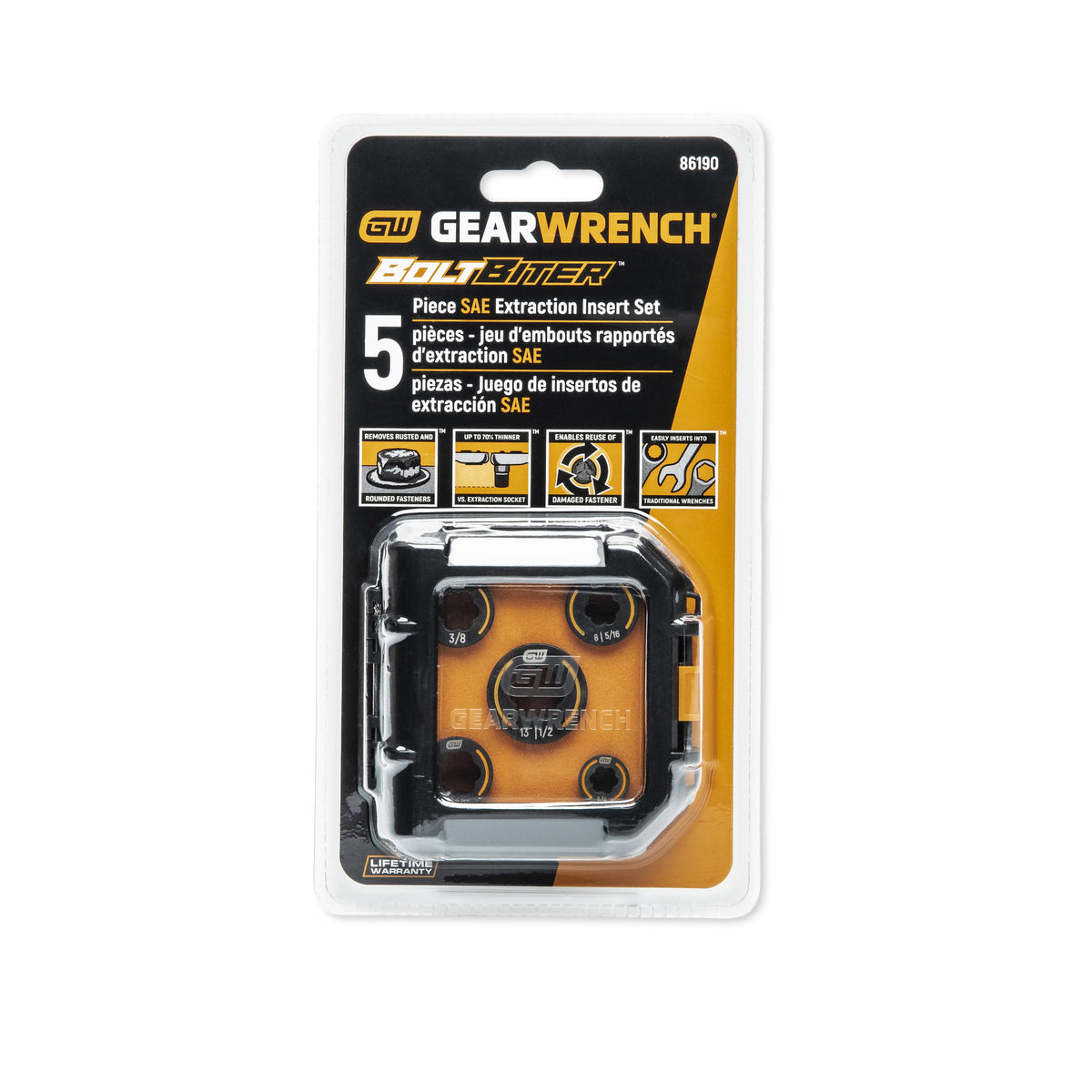 Gearwrench 86190 5 Piece Bolt Biter™ SAE Wrench Insert Set