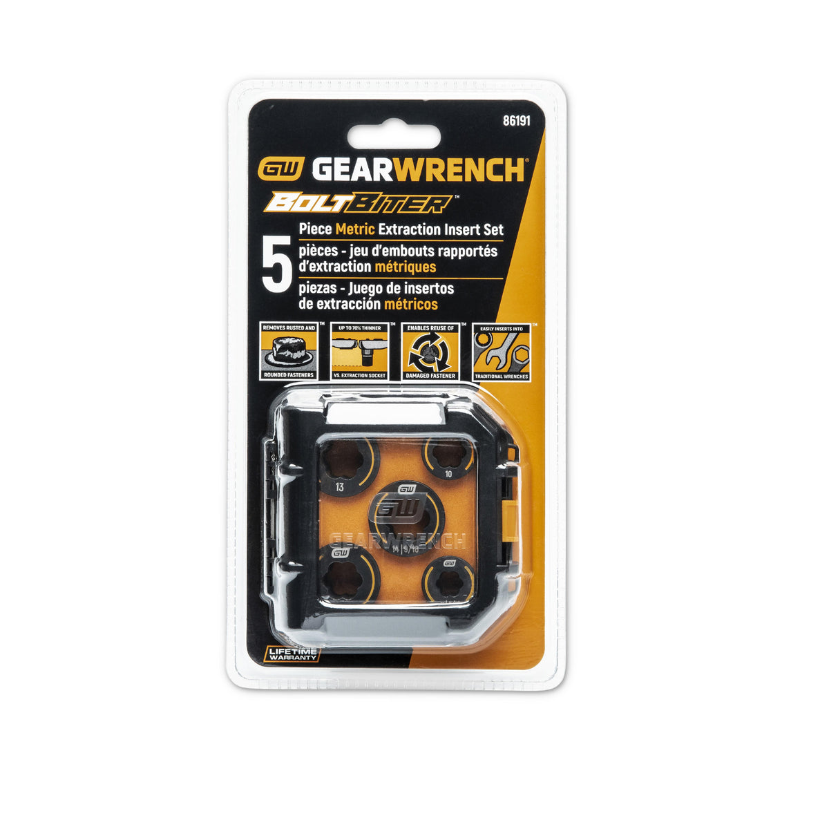 Gearwrench 86191 5 Piece Bolt Biter™ Metric Wrench Insert Set