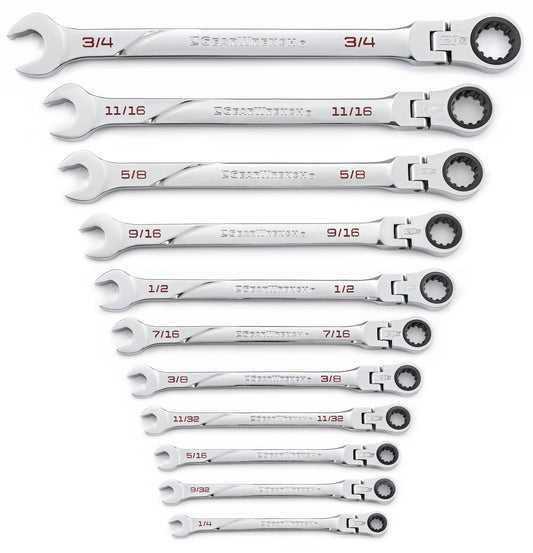 Gearwrench 86247 11 Piece 120XP™ Universal Spline XL Flex Head Ratcheting Combination SAE Wrench Set