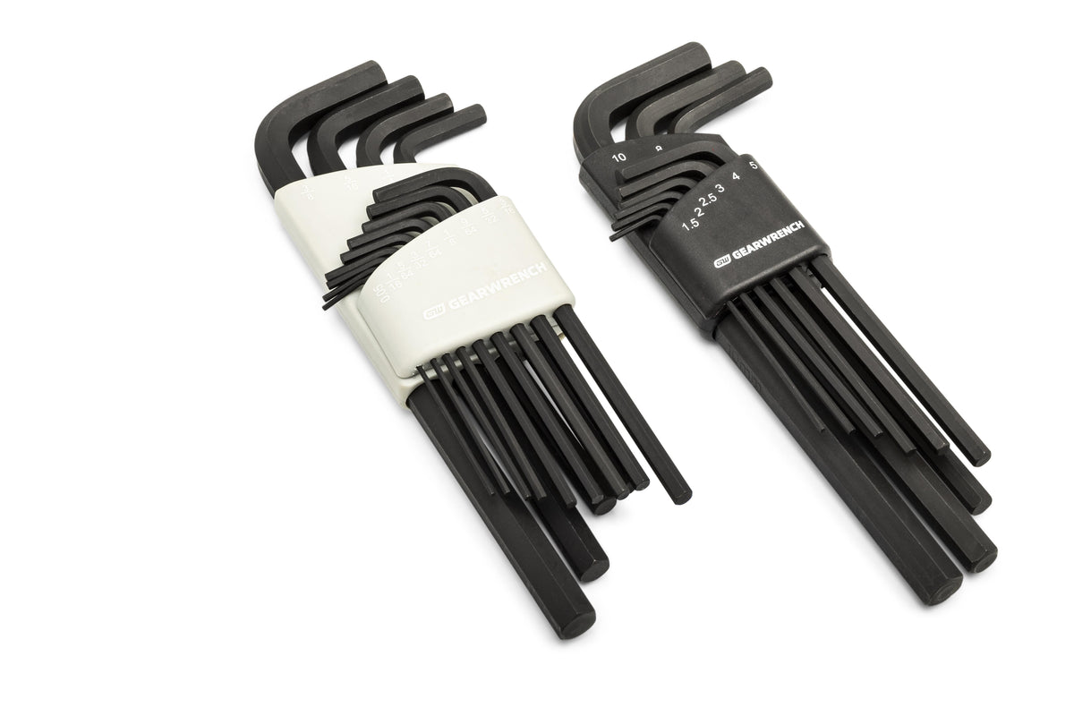 Gearwrench 86528 44 Piece 90T SAE/Metric Combination Ratcheting Wrench & Long Arm Hex Key Set with Foam Storage Tray