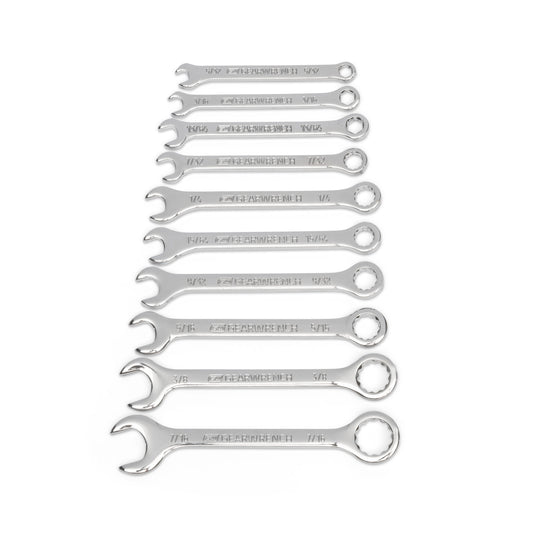 Gearwrench 86560 10 Piece SAE Midget Combination Wrench Set