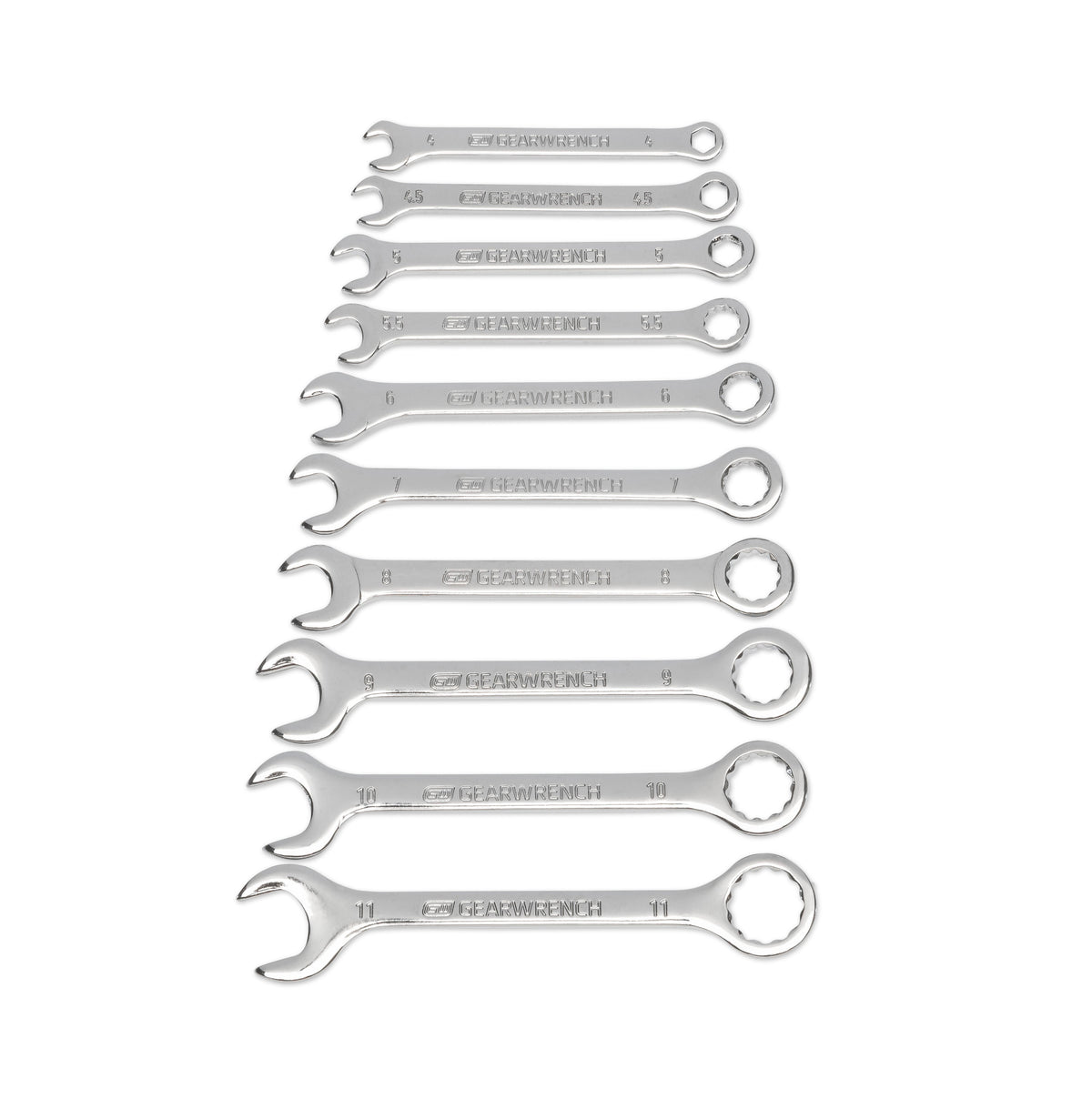 Gearwrench 86561 10 Piece Metric Midget Combination Wrench Set