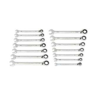 Gearwrench 86661 14 Piece 90-Tooth 12 Point SAE Reversible Ratcheting Wrench Set with Wrench Roll