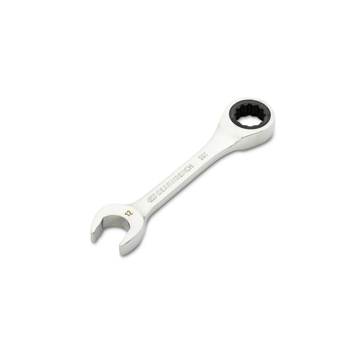 Gearwrench 86842 12mm 90-Tooth 12 Point Stubby Combination Ratcheting Wrench