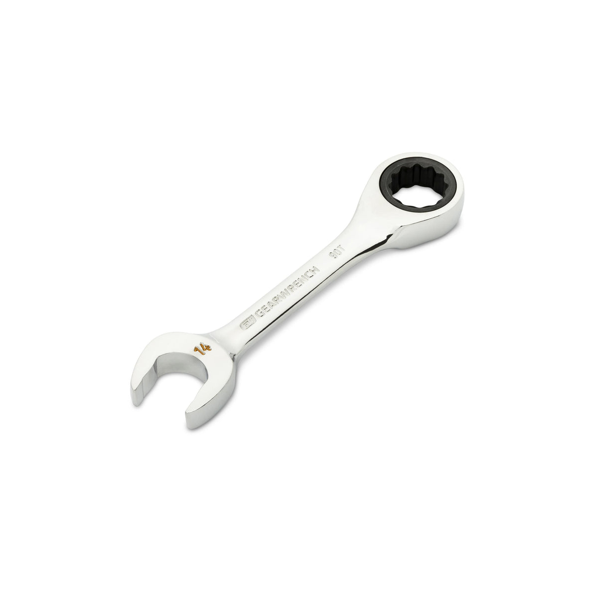 Gearwrench 86844 14mm 90-Tooth 12 Point Stubby Combination Ratcheting Wrench