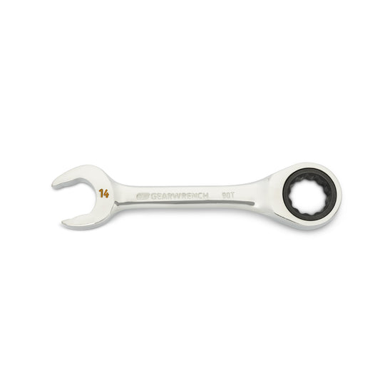 Gearwrench 86844 14mm 90-Tooth 12 Point Stubby Combination Ratcheting Wrench