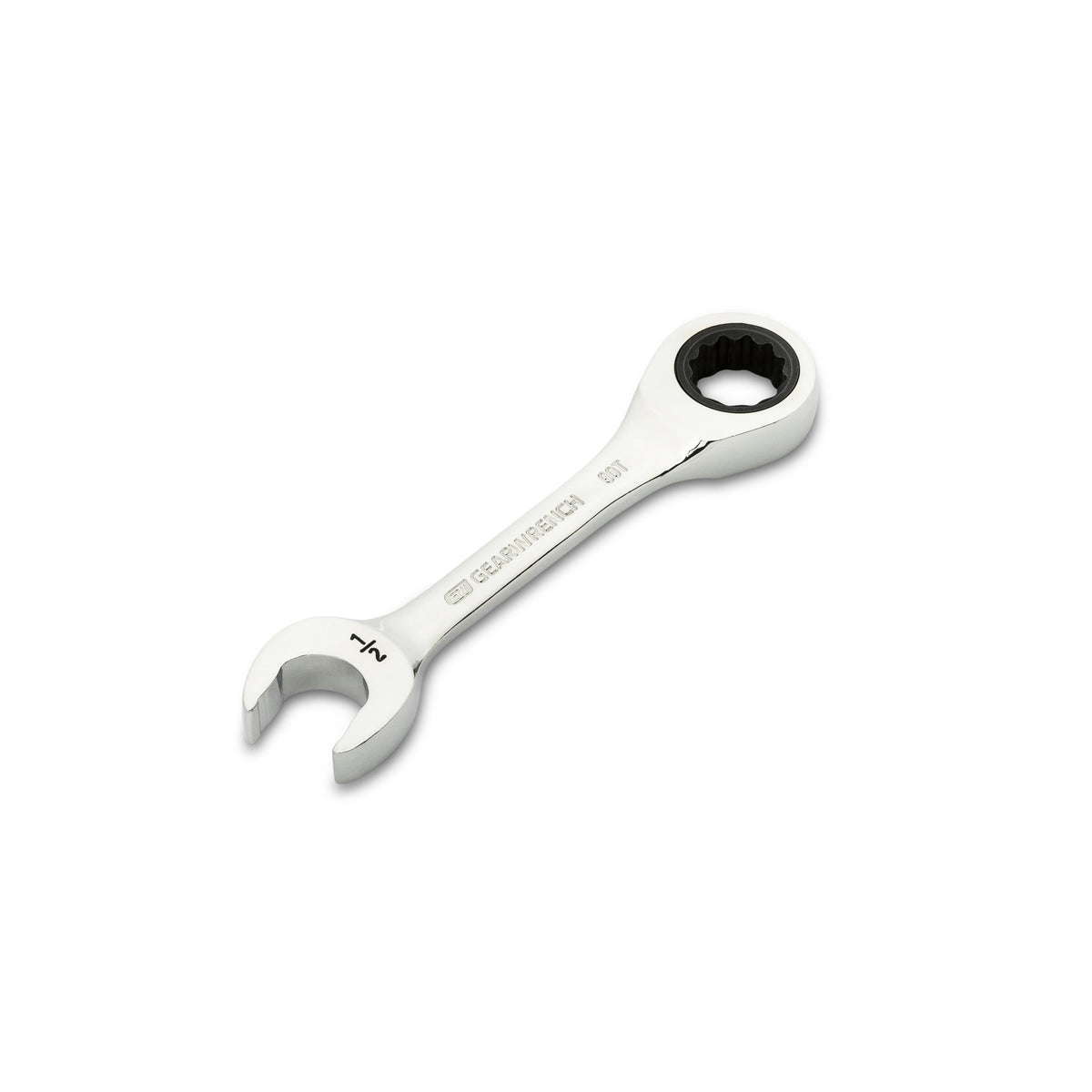 Gearwrench 86853 1/2" 90-Tooth 12 Point Stubby Combination Ratcheting Wrench