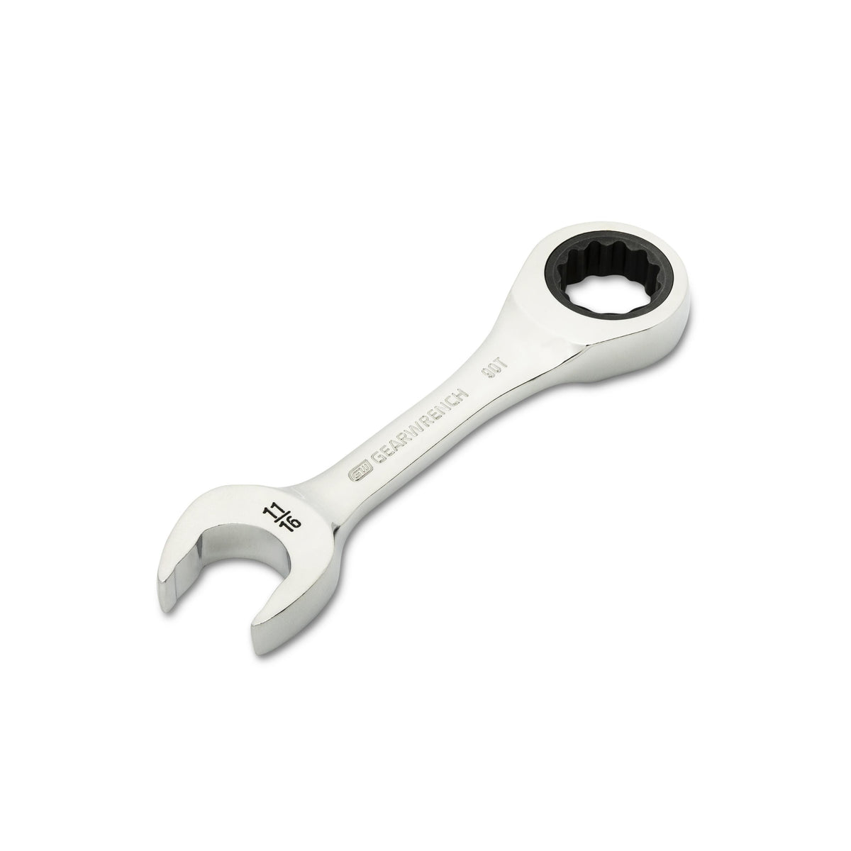 Gearwrench 86856 11/16" 90-Tooth 12 Point Stubby Combination Ratcheting Wrench