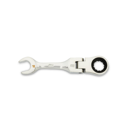Gearwrench 86862 12mm 90-Tooth 12 Point Stubby Flex Combination Ratcheting Wrench