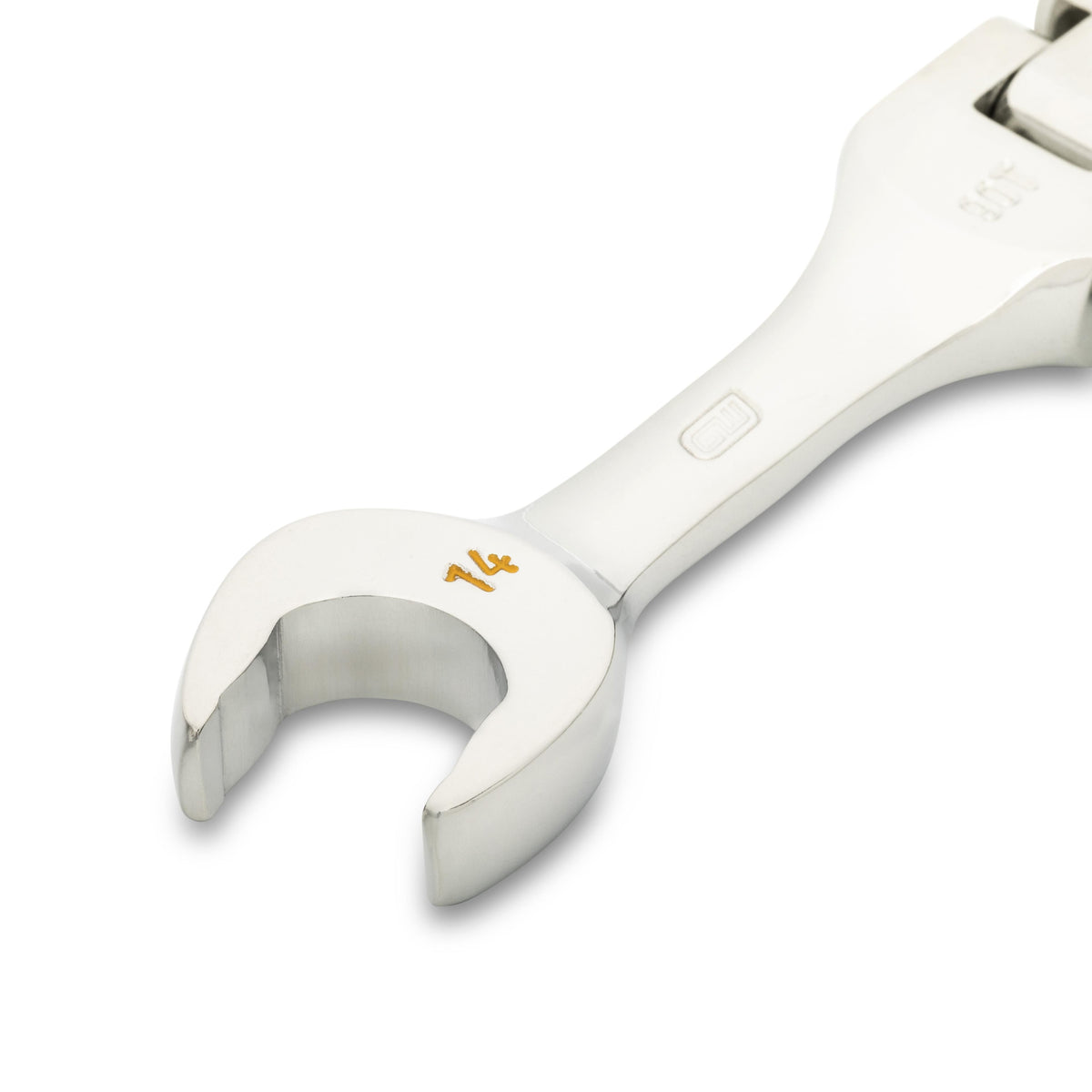 Gearwrench 86864 14mm 90-Tooth 12 Point Stubby Flex Combination Ratcheting Wrench