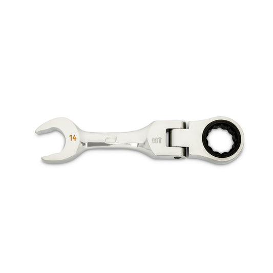 Gearwrench 86864 14mm 90-Tooth 12 Point Stubby Flex Combination Ratcheting Wrench