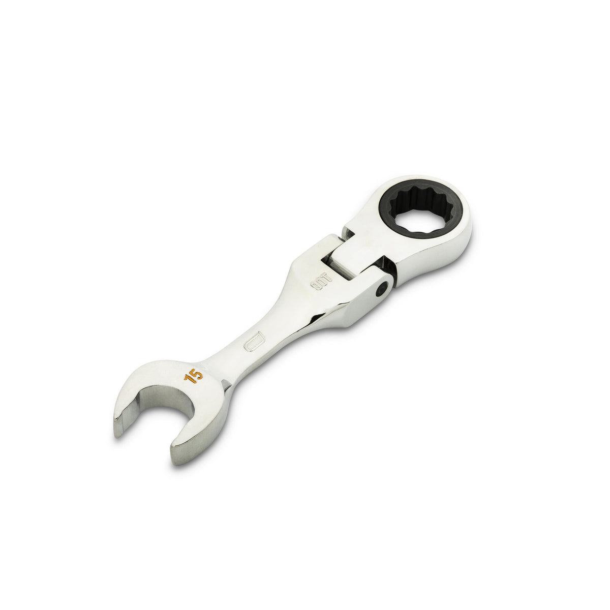Gearwrench 86865 15mm 90-Tooth 12 Point Stubby Flex Combination Ratcheting Wrench