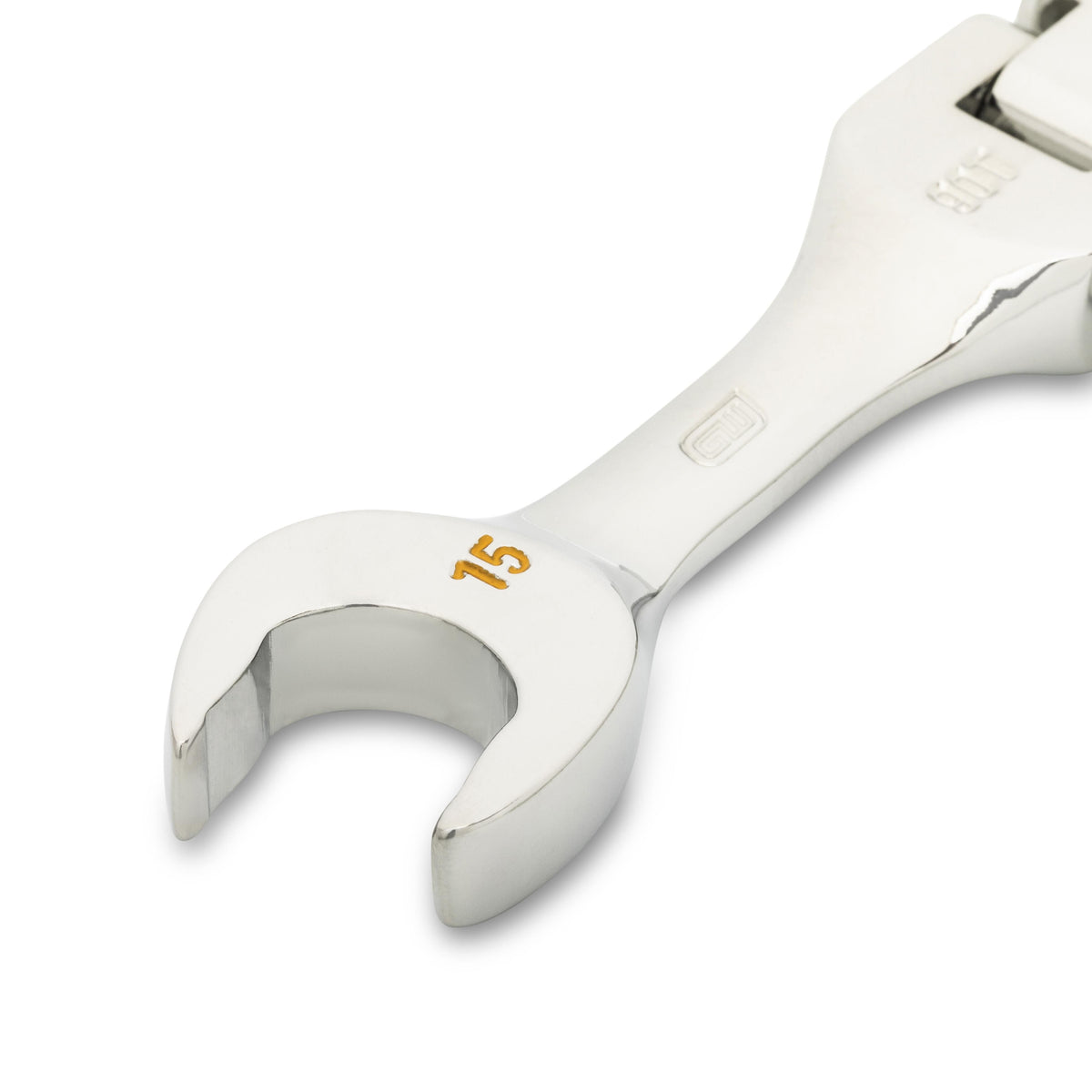 Gearwrench 86865 15mm 90-Tooth 12 Point Stubby Flex Combination Ratcheting Wrench