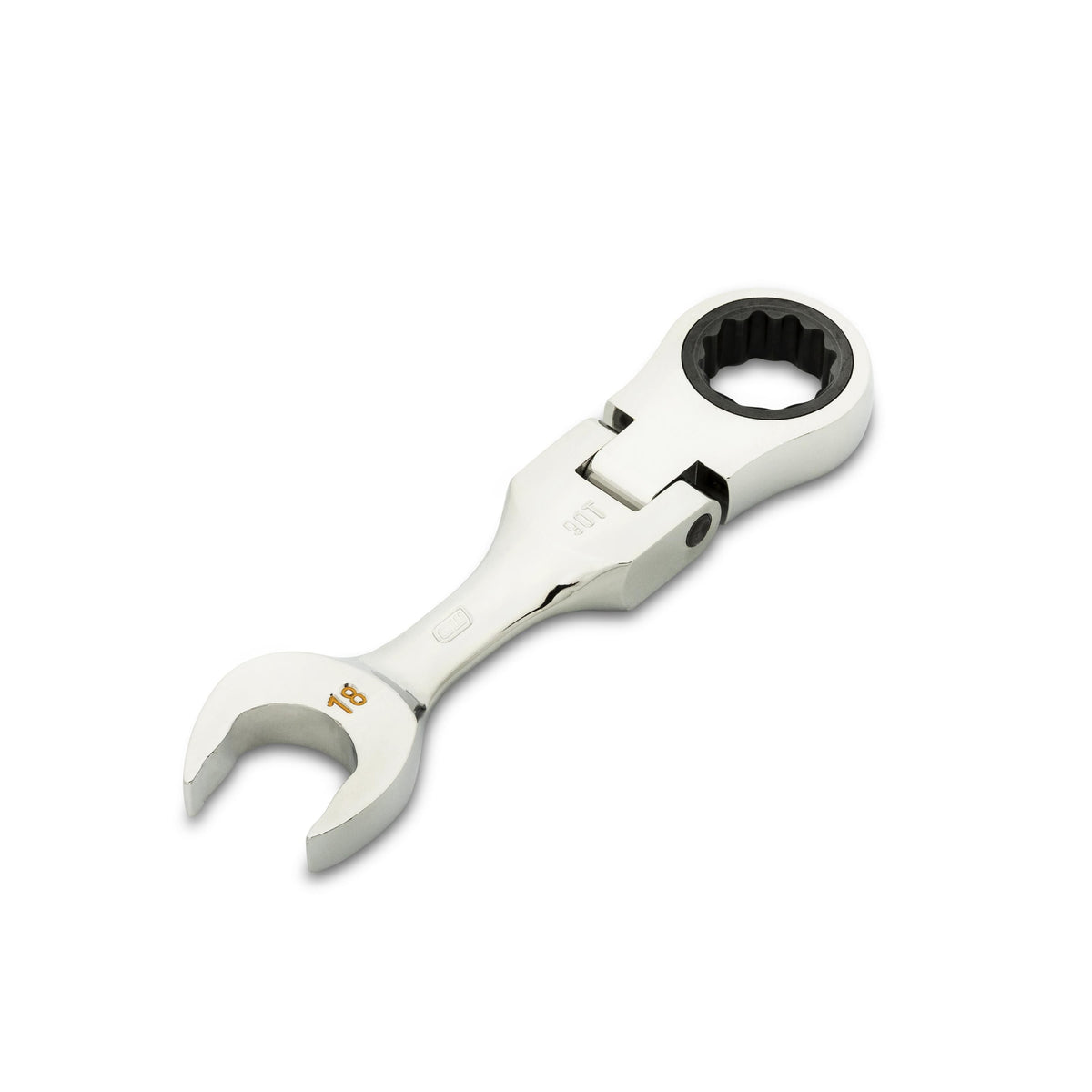 Gearwrench 86868 18mm 90-Tooth 12 Point Stubby Flex Combination Ratcheting Wrench