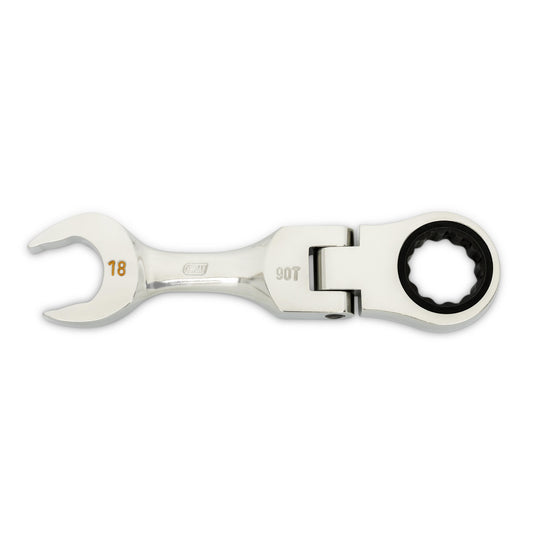 Gearwrench 86868 18mm 90-Tooth 12 Point Stubby Flex Combination Ratcheting Wrench