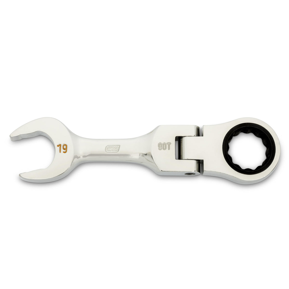 Gearwrench 86869 19mm 90-Tooth 12 Point Stubby Flex Combination Ratcheting Wrench