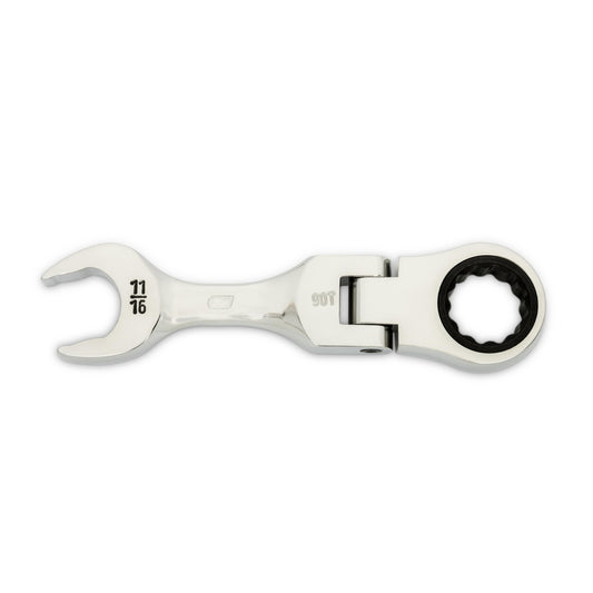Gearwrench 86876 11/16" 90-Tooth 12 Point Stubby Flex Combination Ratcheting Wrench