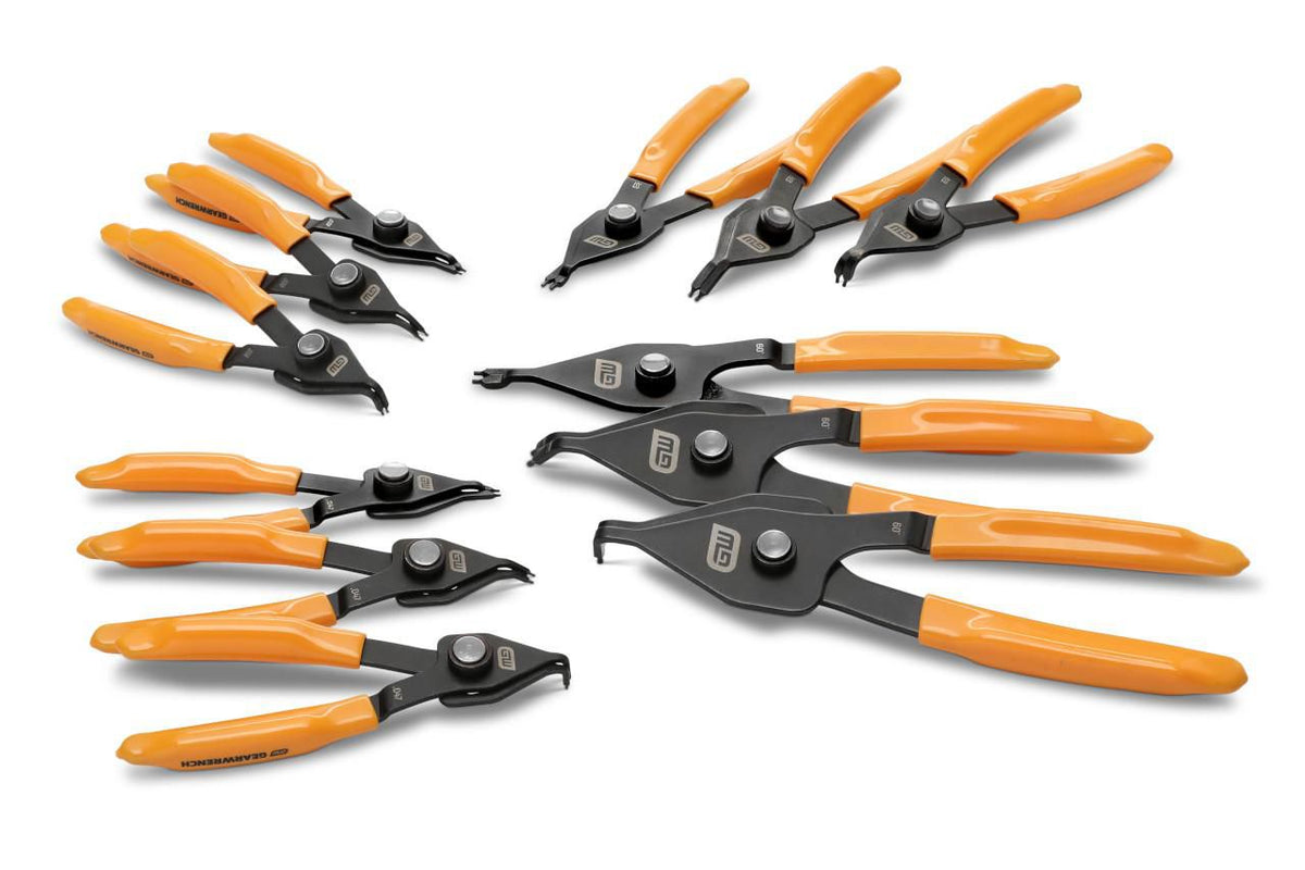 Gearwrench 89710 12 Piece Convertible Push Button Snap Ring Pliers Set