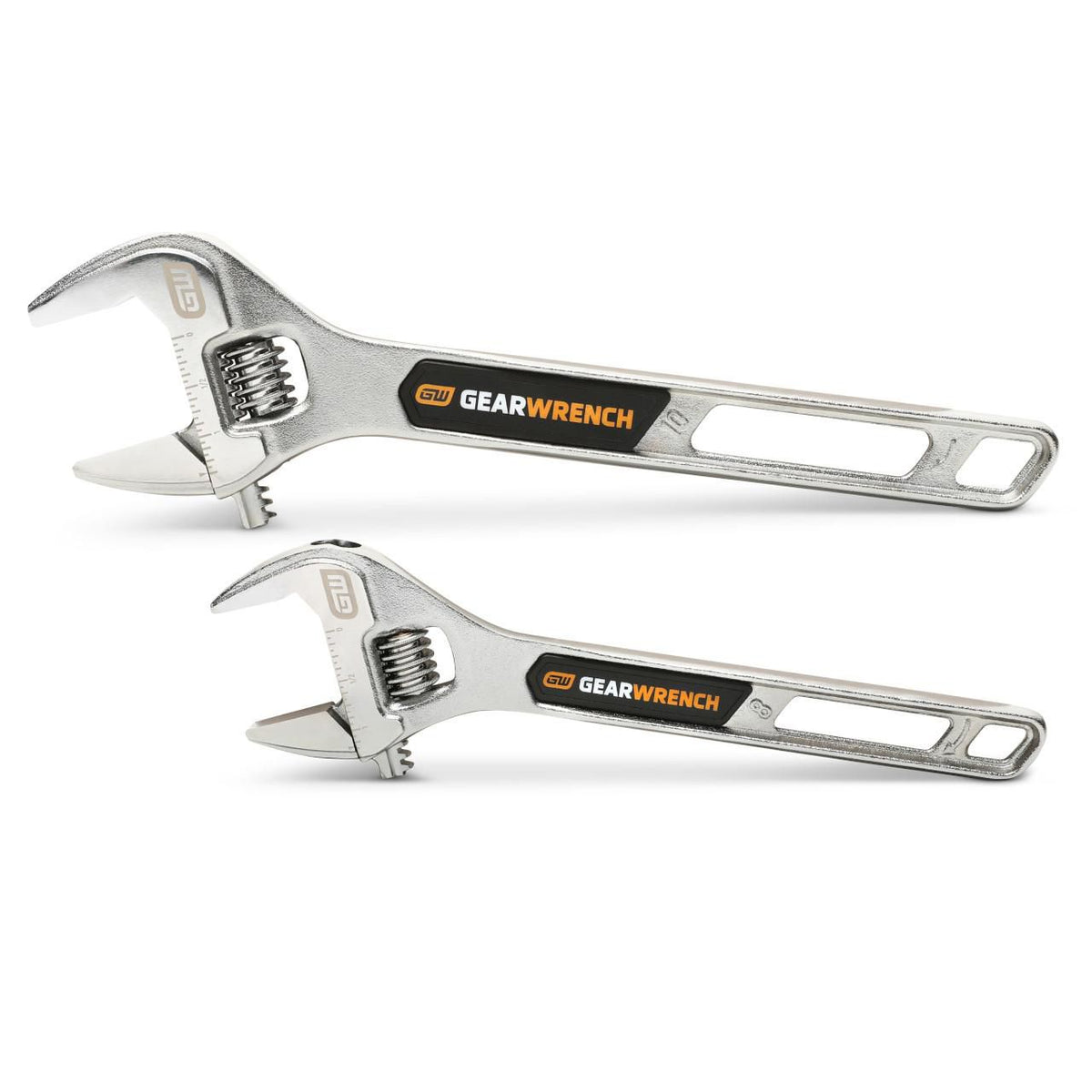 Gearwrench 89750 2 Piece Chrome Adjustable Wrench Set