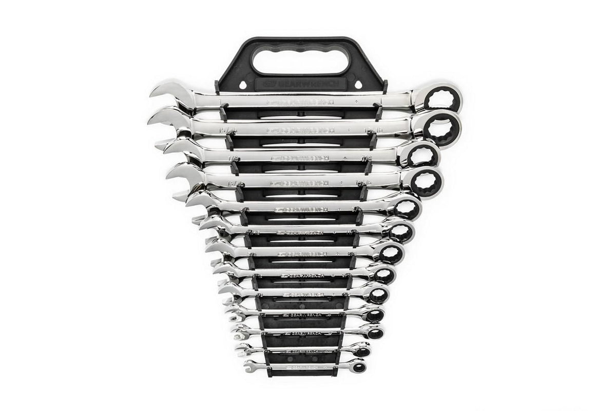 Gearwrench 9312 13 Piece 72-Tooth 12 Point Ratcheting Combination SAE Wrench Set