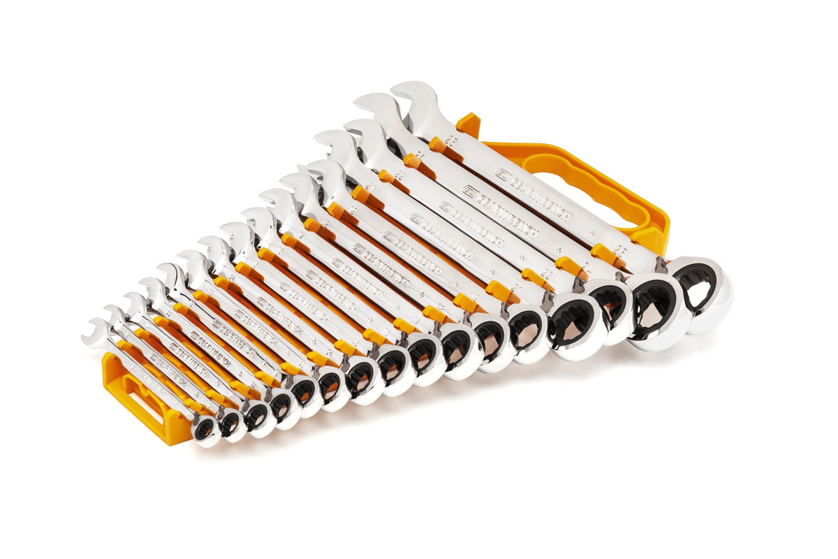 Gearwrench 9602N 16 Piece 72-Tooth 12 Point Reversible Ratcheting Combination Metric Wrench Set