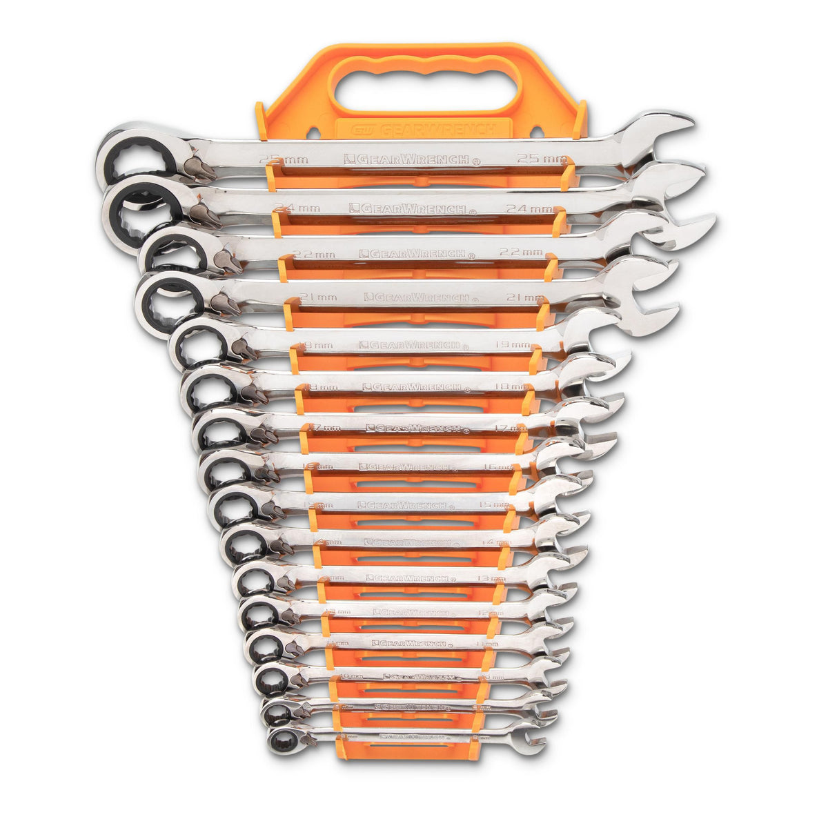 Gearwrench 9602N 16 Piece 72-Tooth 12 Point Reversible Ratcheting Combination Metric Wrench Set