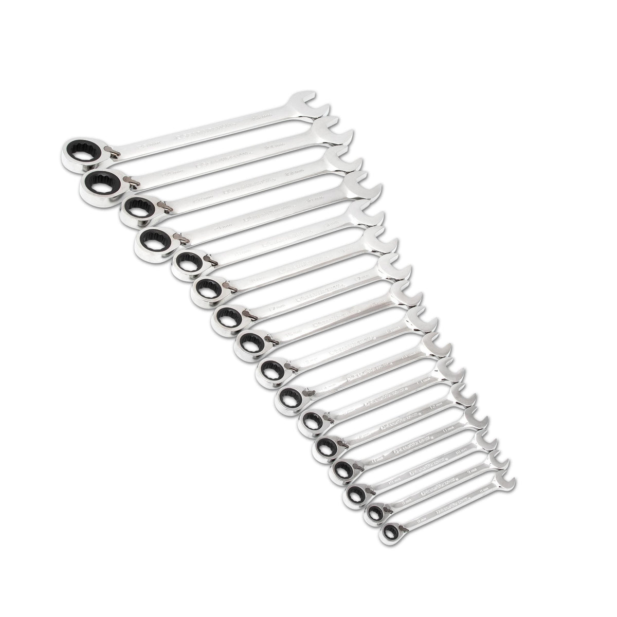 Gearwrench 9602N 16 Piece 72-Tooth 12 Point Reversible Ratcheting Combination Metric Wrench Set
