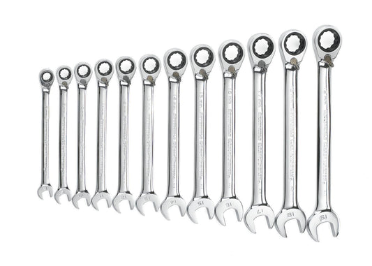Gearwrench 9620N 12 Piece 72-Tooth 12 Point Reversible Ratcheting Combination Metric Wrench Set