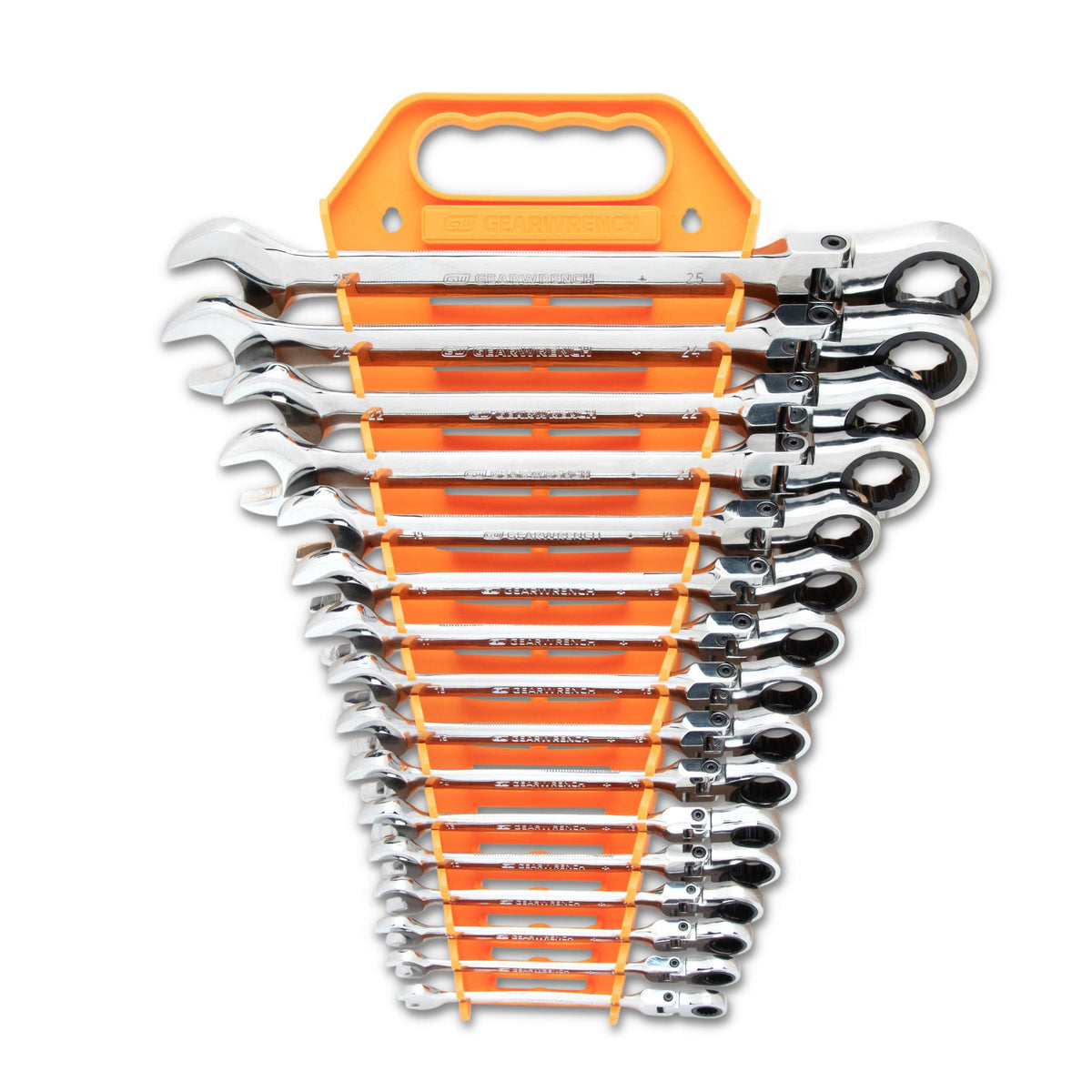Gearwrench 9902D 16 Piece 72-Tooth 12 Point Flex Head Ratcheting Combination Metric Wrench Set