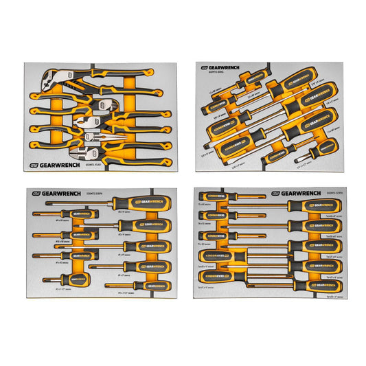 Gearwrench GSXMTSKITB 33 Piece Pliers and Screwdrivers Sets in Premium Foam Trays
