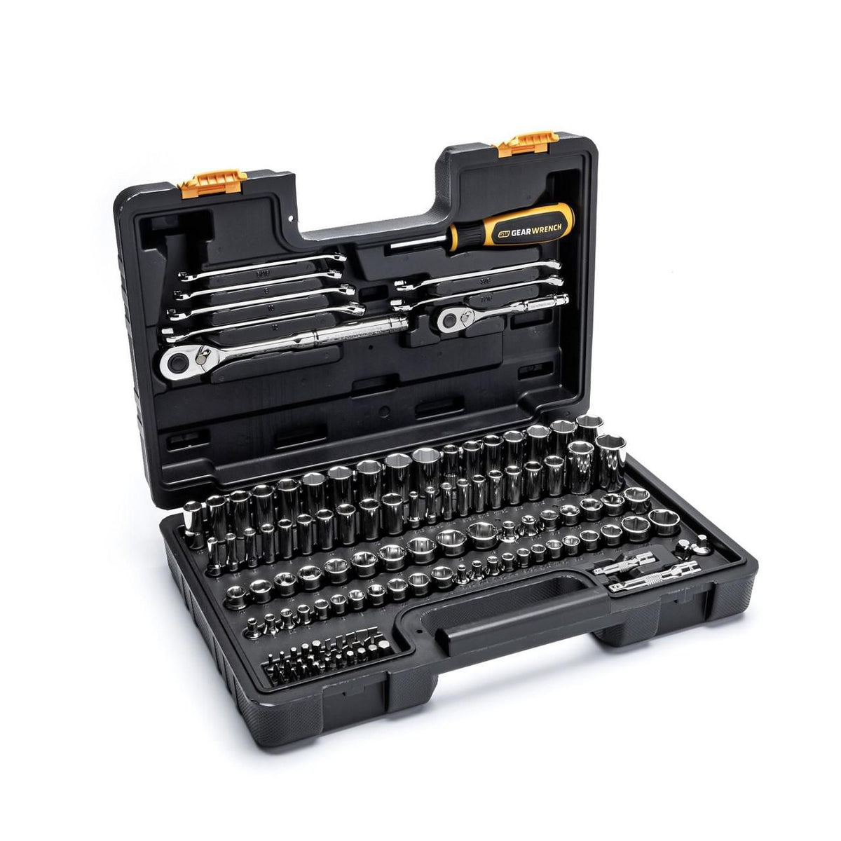 Gearwrench GW72SCBMTS 121 Piece 1/4” & 3/8” Drive 72-Tooth SAE/Metric Mechanics Hand Tool Set