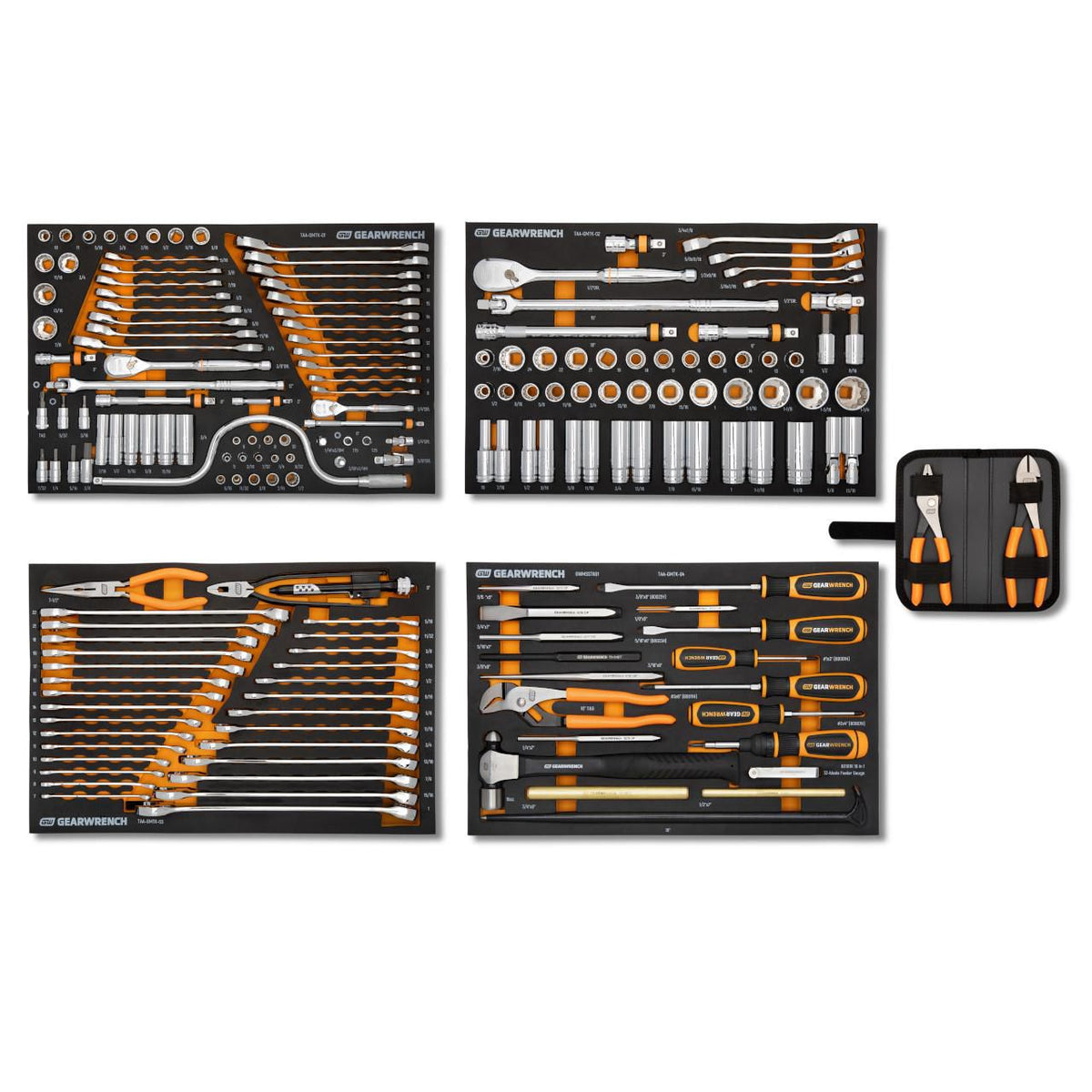 Gearwrench GWGMTK184 184 Piece 1/4", 3/8" and 1/2" Drive GMTK Tool Kit in Foam Trays