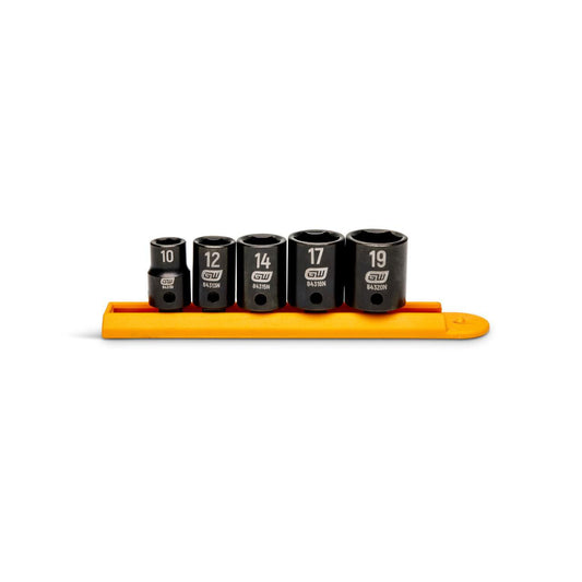 Gearwrench GWI38MS5 5 Piece 3/8" Drive 6 Point Metric Standard Impact Socket Set