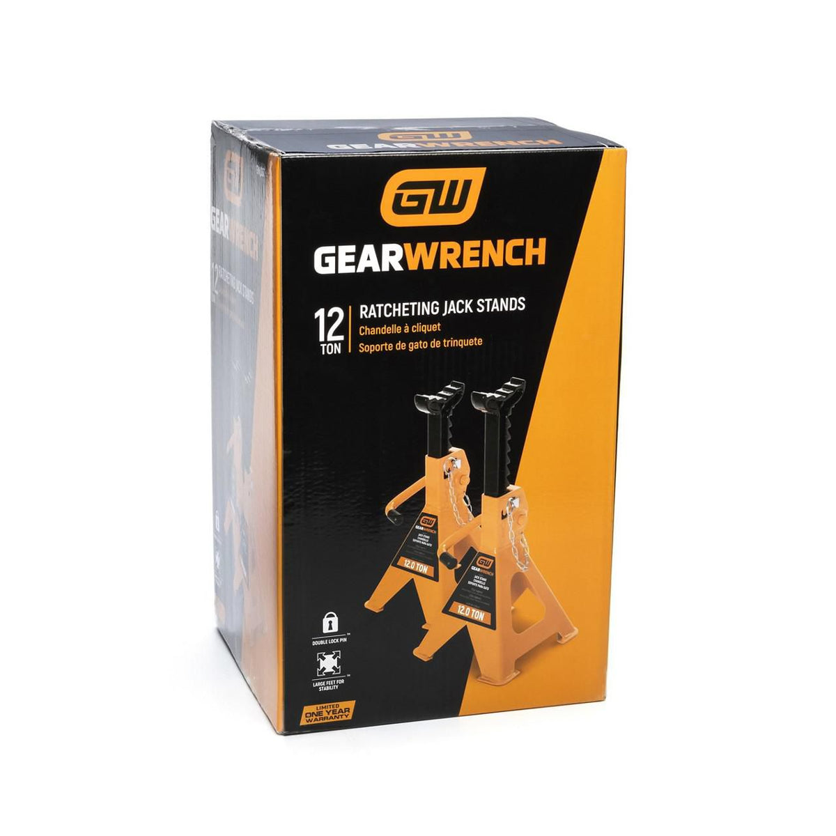 Gearwrench GWJS12T 12-Ton Heavy-Duty Jack Stands - 2 Per Pack