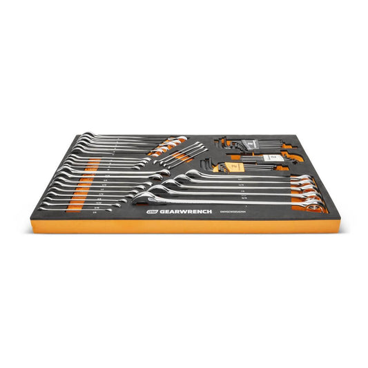 Gearwrench GWMSCWS6SAEMM 59 Piece 6 Point Combination Wrench and Hex Key Set in Foam Storage Tray