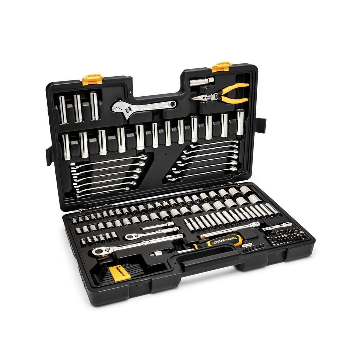 Gearwrench GWPRO168 168 Piece 1/4" & 3/8" Drive 72-Tooth 6 Point Professional Tool Set