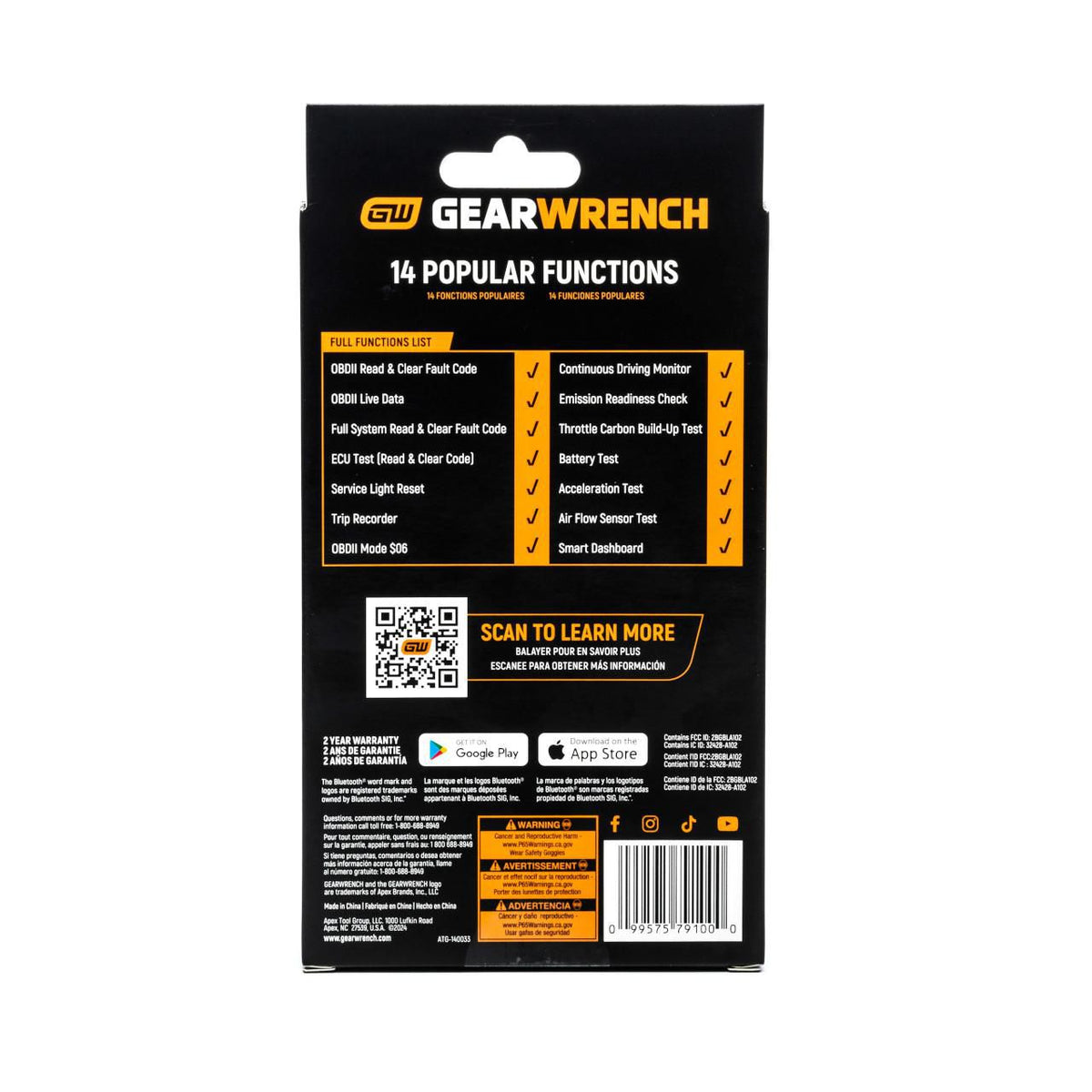 Gearwrench GWSCAN Everyday Diagnostic Tool Bluetooth OBDII Tester