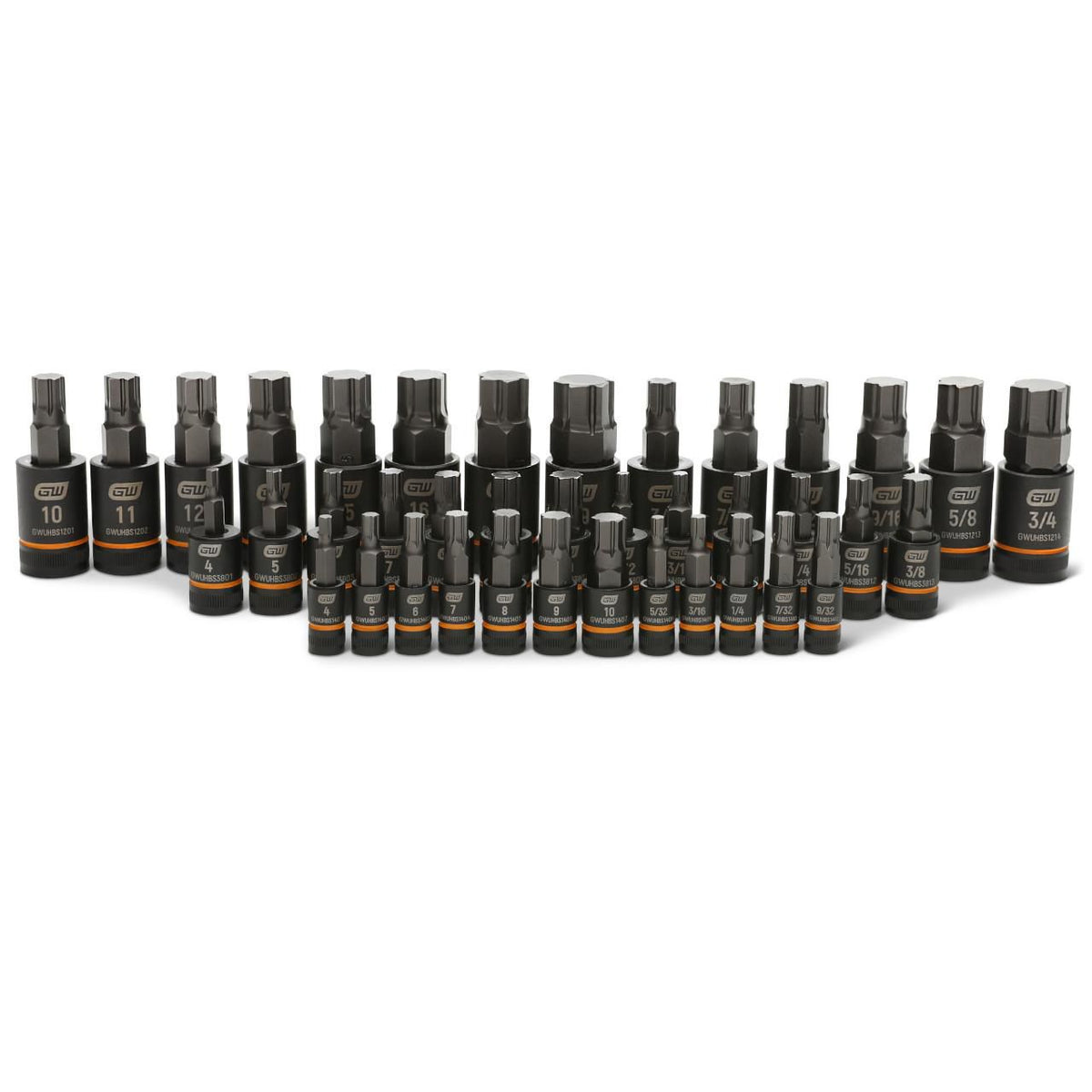 Gearwrench GWUHBSMS 39 Piece 1/4", 3/8" & 1/2" Drive SAE/Metric Impact Bi-directional Hex Bit Socket Master Set