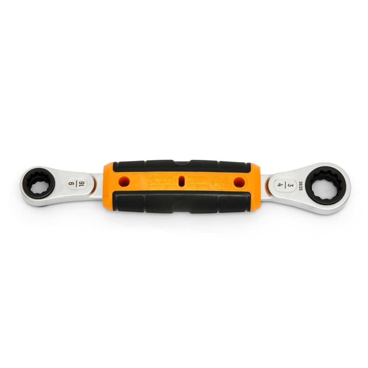Gearwrench GWULRW91634 9/16" x 3/4" Lineman 2-in-1 Isolated Ratcheting Box Wrench