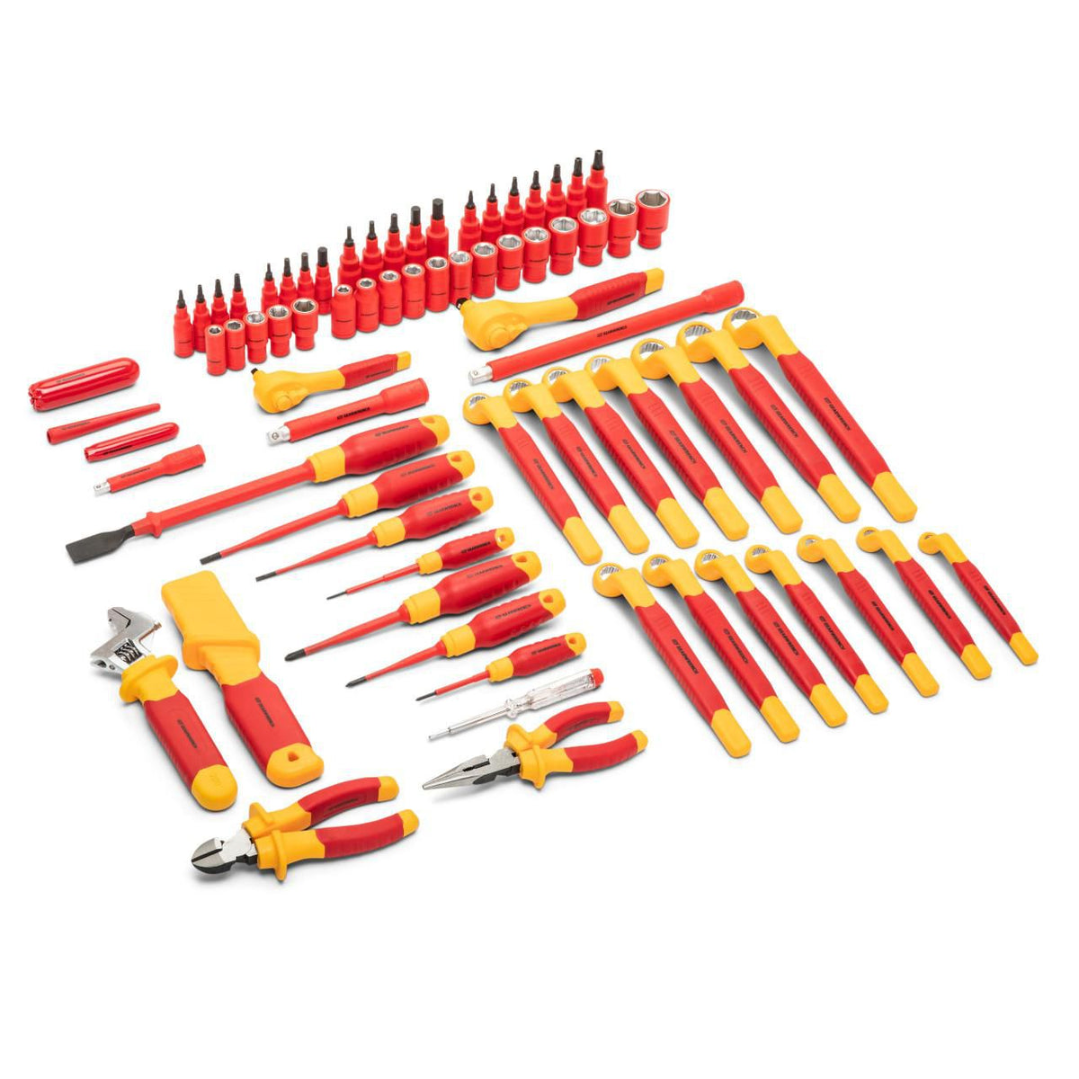 Gearwrench GWVDE72 72 Piece 1/4" and 3/8" Drive VDE Insulated Tool Set