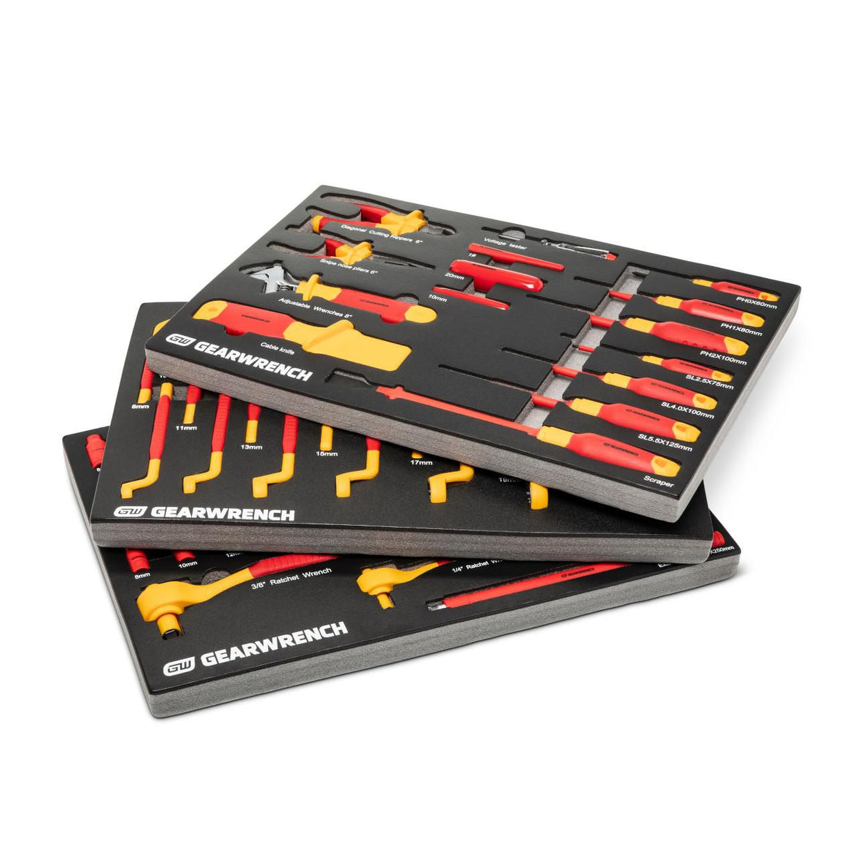 Gearwrench GWVDE72 72 Piece 1/4" and 3/8" Drive VDE Insulated Tool Set