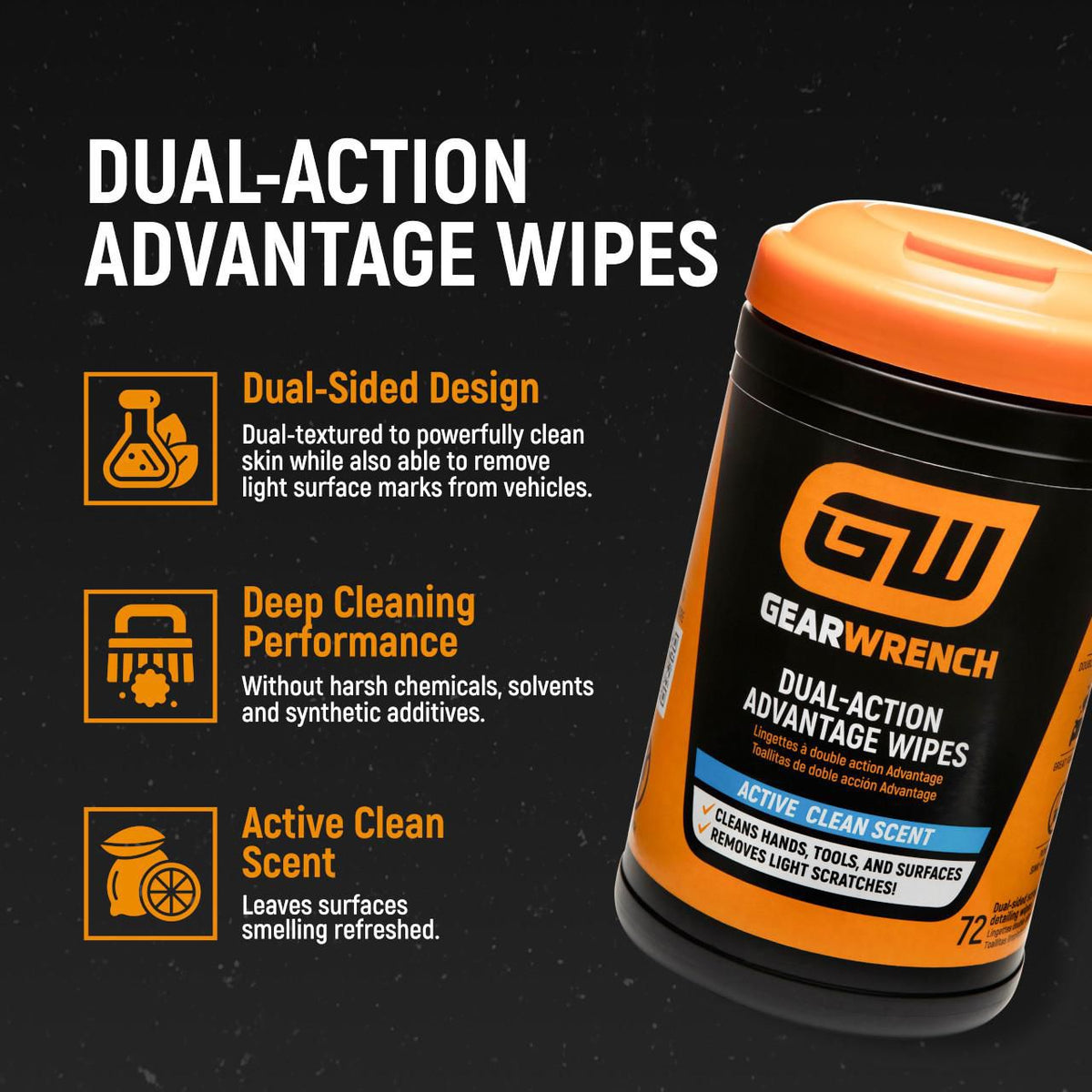 Gearwrench GWWIPE72 72 Heavy Duty Scrubbing Wipes
