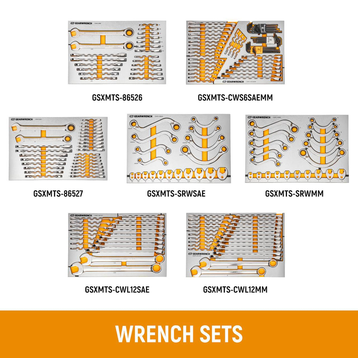 Gearwrench MEGAMOD1629 1629 Piece MEGAMOD Mechanics Tool Set in Premium Modular Foam Trays with Tool Storage & Shop Equipment