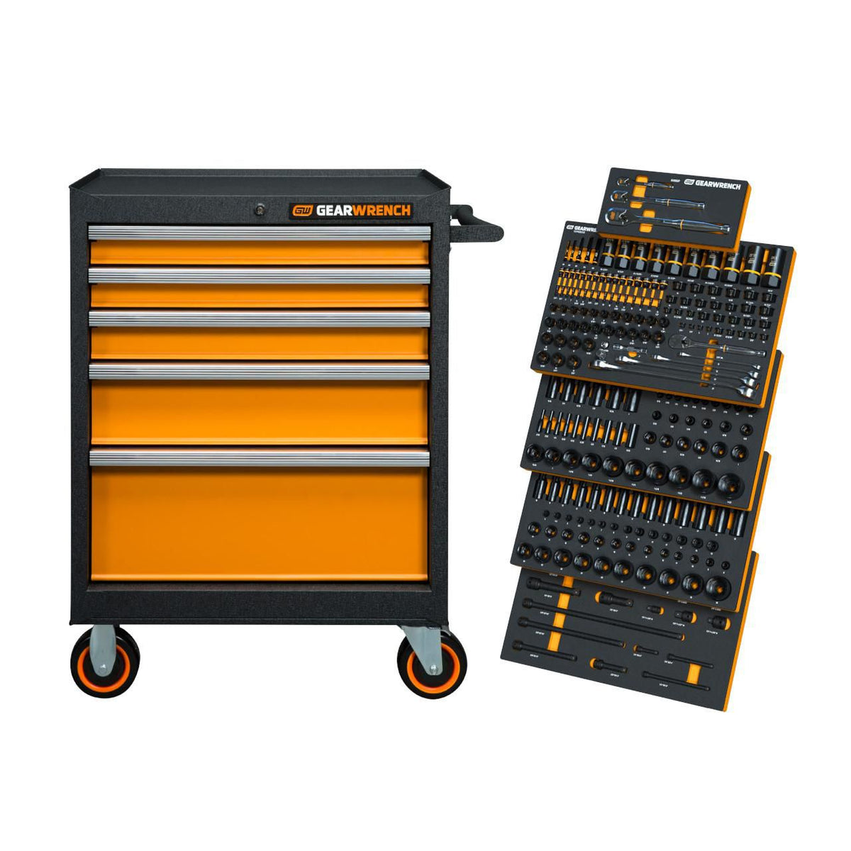 Gearwrench MEGAMOD247 247 Piece MEGAMOD Mechanics Tool Set in Modular Foam Trays with Storage Unit